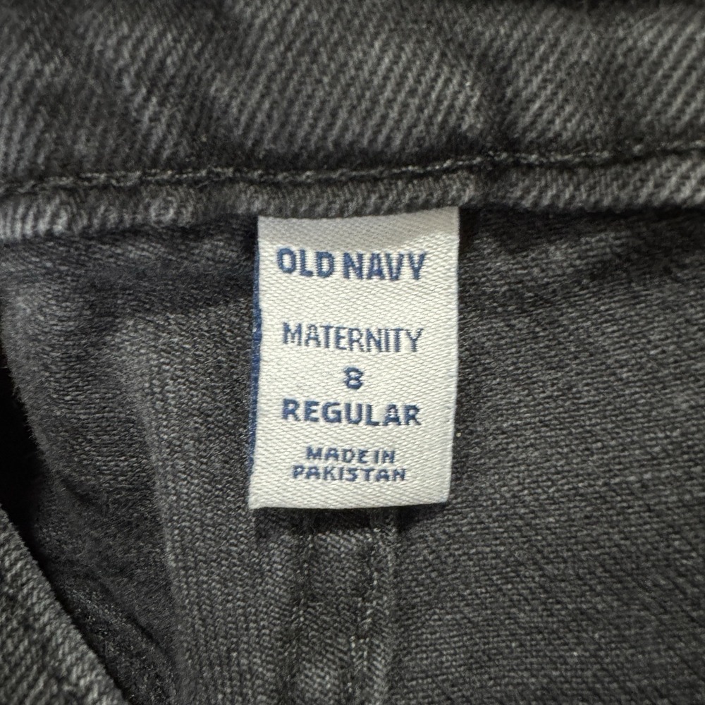 Old Navy Maternity Overalls‎ Womens 8 Black Straight Leg Bib Stretch Panel Denim - Picture 8 of 12